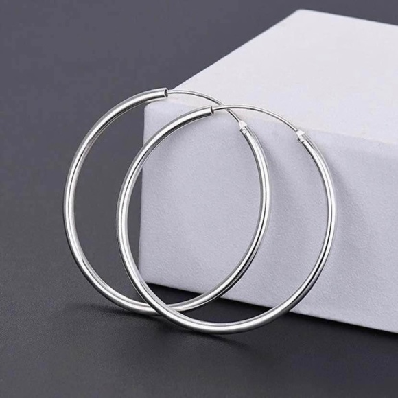 Jewelry - S925 Sterling Silver Lightweight Hoop Earrings for Women